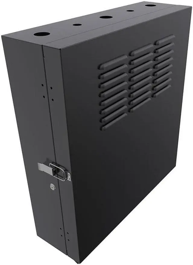 Main image of NavePoint 4U Vertical Wall Mount Enclosure, 16.7 inch (425mm) to 19.6 inch (500mm) depth, Cold-rolled Steel, Black
