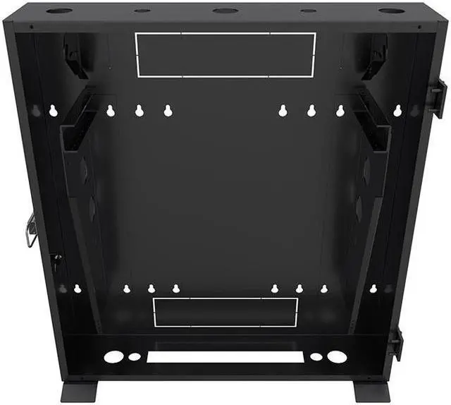Alt view image 3 of 4 - NavePoint 4U Vertical Wall Mount Enclosure, 16.7 inch (425mm) to 19.6 inch (500mm) depth, Cold-rolled Steel, Black