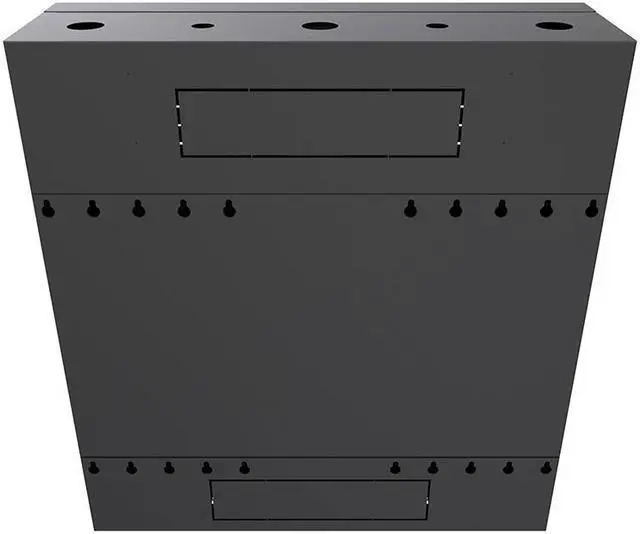 Alt view image 2 of 4 - NavePoint 4U Vertical Wall Mount Enclosure, 16.7 inch (425mm) to 19.6 inch (500mm) depth, Cold-rolled Steel, Black