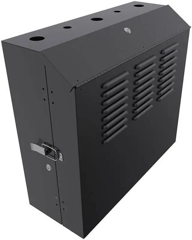 Main image of NavePoint 5U Vertical Wall Mount Enclosure, 12.7 inch (325mm) to 15.7 inch (400mm) depth, Cold-rolled Steel, Black