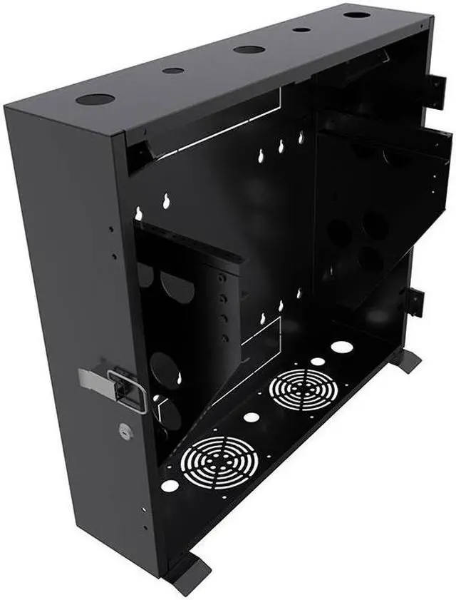 Alt view image 3 of 4 - NavePoint 5U Vertical Wall Mount Enclosure, 12.7 inch (325mm) to 15.7 inch (400mm) depth, Cold-rolled Steel, Black