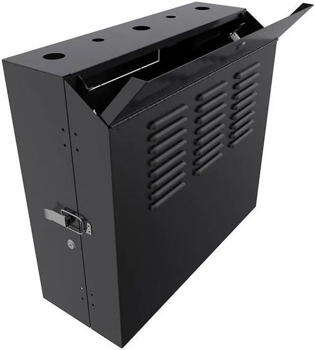 Alt view image 4 of 4 - NavePoint 5U Vertical Wall Mount Enclosure, 12.7 inch (325mm) to 15.7 inch (400mm) depth, Cold-rolled Steel, Black