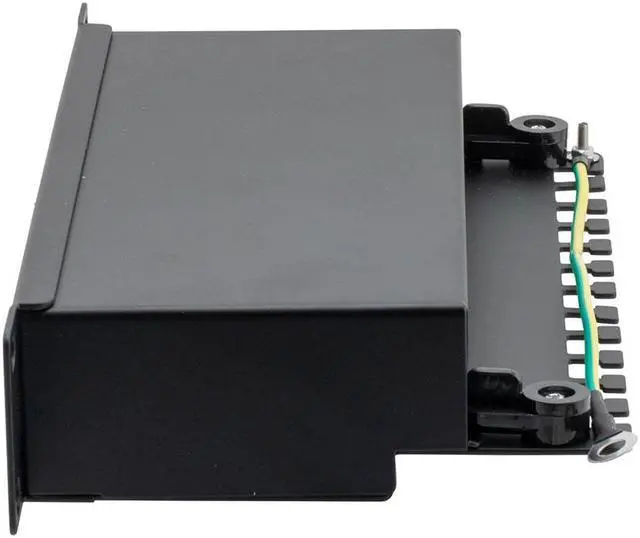 Alt view image 2 of 4 - NavePoint 10 Inch Wide 12-Port CAT6A STP Patch Panel, 1U, Black