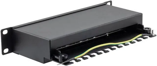 Alt view image 3 of 4 - NavePoint 10 Inch Wide 12-Port CAT6A STP Patch Panel, 1U, Black