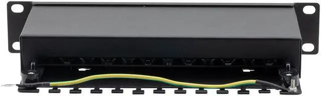 Alt view image 4 of 4 - NavePoint 10 Inch Wide 12-Port CAT6A STP Patch Panel, 1U, Black