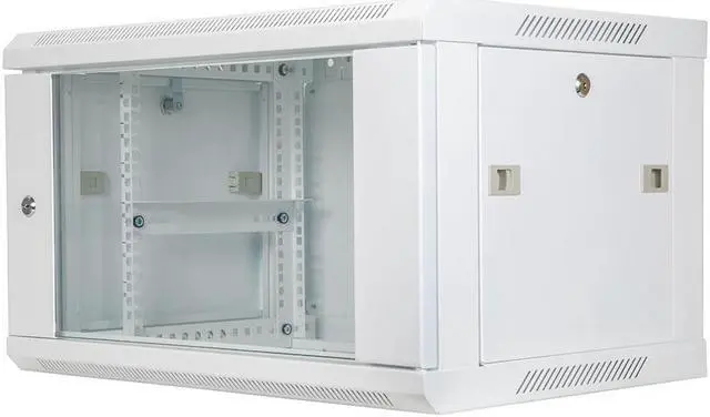 Main image of NavePoint 6U Network Cabinet with Glass Door  6U Wall Mount Server Cabinet White 19 Rack for IT Equipment, AV Devices, Networking Equipment 17 Deep Server Rack Enclosure