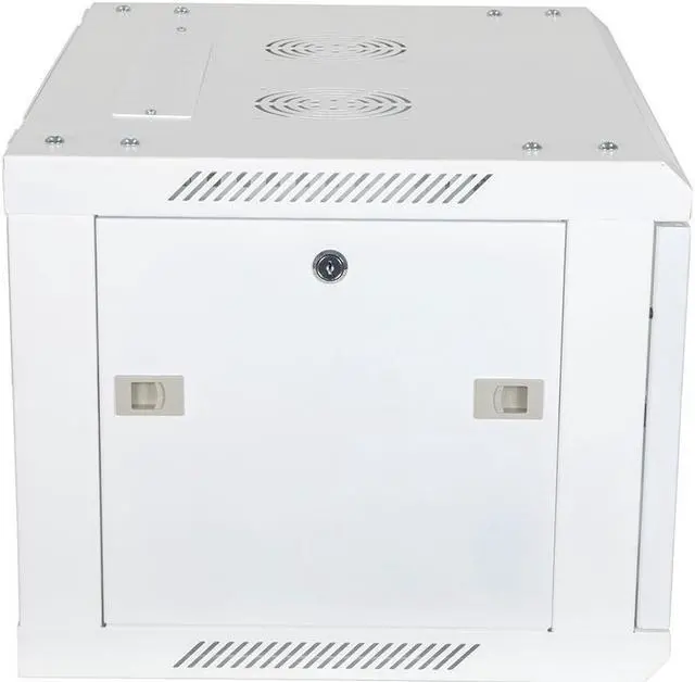 Alt view image 4 of 4 - NavePoint 6U Network Cabinet with Glass Door  6U Wall Mount Server Cabinet White 19 Rack for IT Equipment, AV Devices, Networking Equipment 17 Deep Server Rack Enclosure