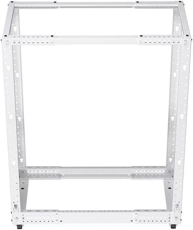 Alt view image 3 of 4 - NavePoint 25U Cold Rolled Steel 4-Post Open Frame, White