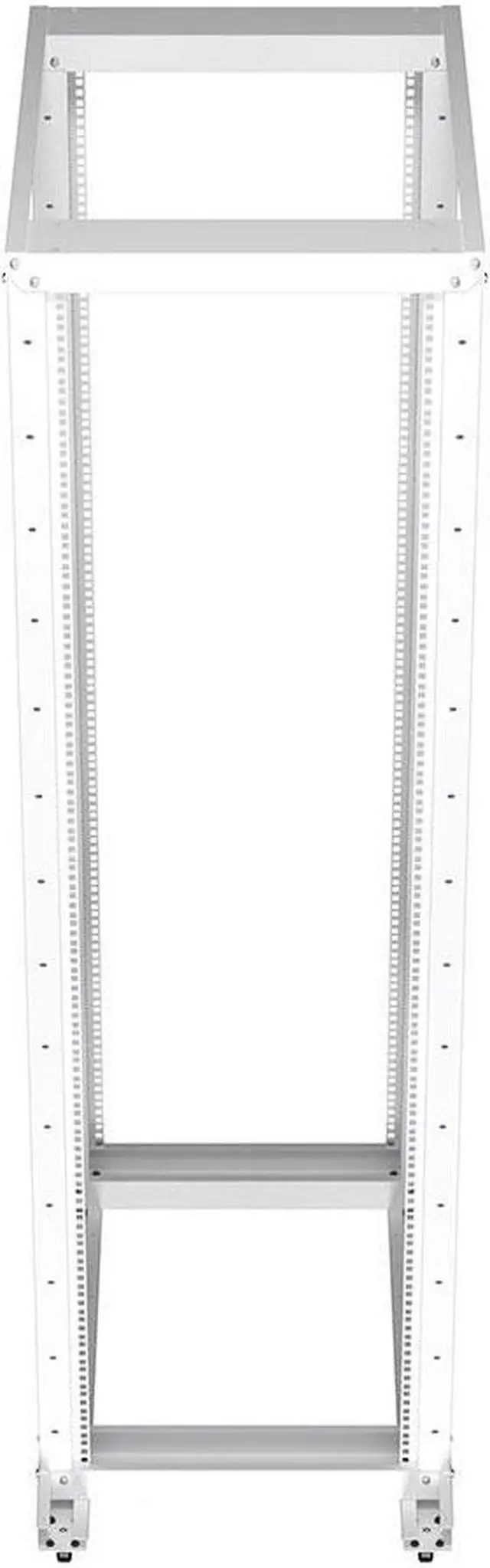 Alt view image 3 of 4 - NavePoint 42U Cold Rolled Steel 4-Post Open Frame, White