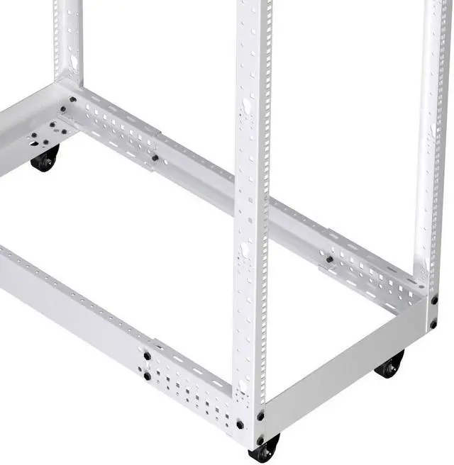 Alt view image 6 of 7 - NavePoint 45U Cold Rolled Steel 4-Post Open Frame, White
