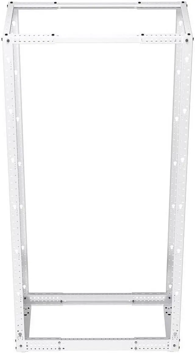 Alt view image 7 of 7 - NavePoint 45U Cold Rolled Steel 4-Post Open Frame, White