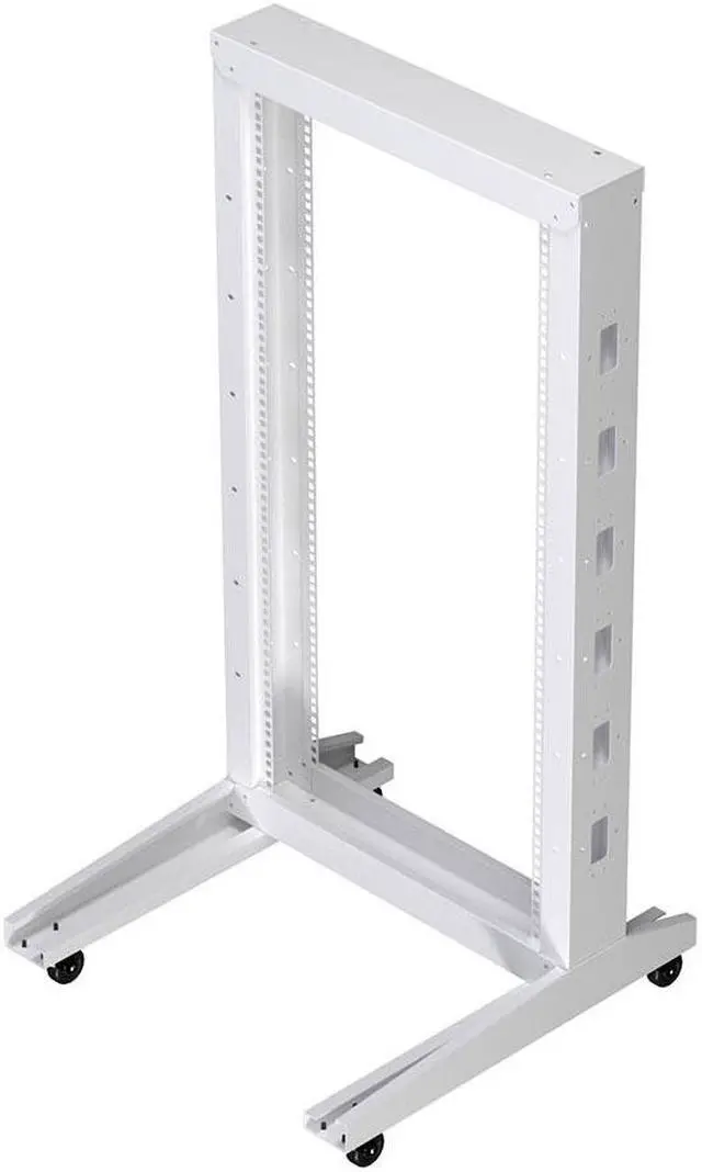 Main image of NavePoint 22U Cold Rolled Steel 2-Post Open Frame Rack, White