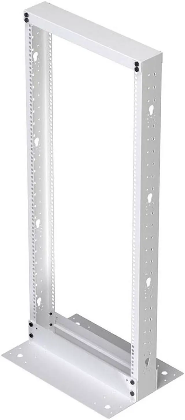 Main image of NavePoint 25U Cold Rolled Steel 2-Post Open Frame Rack, White