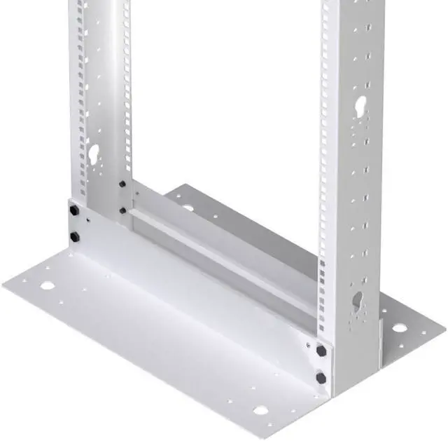 Alt view image 2 of 4 - NavePoint 25U Cold Rolled Steel 2-Post Open Frame Rack, White