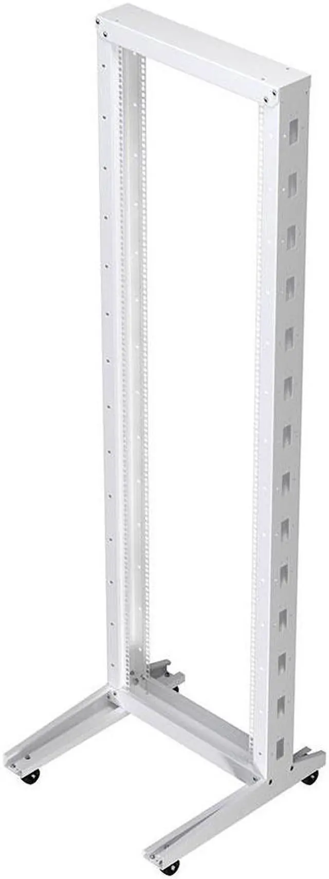 Main image of NavePoint 42U Cold Rolled Steel 2-Post Open Frame Rack, White