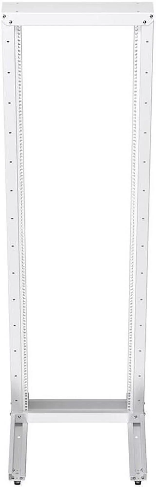 Alt view image 3 of 4 - NavePoint 42U Cold Rolled Steel 2-Post Open Frame Rack, White