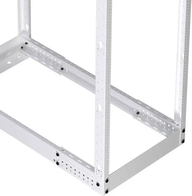 Alt view image 6 of 7 - NavePoint 42U Cold Rolled Steel 4-Post Open Frame (12-24) Network Rack, White