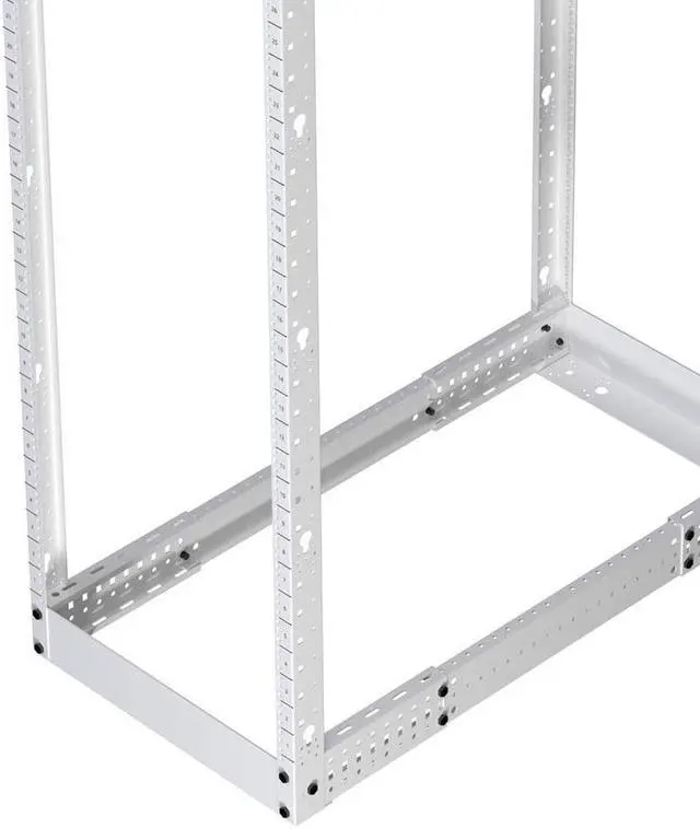 Alt view image 2 of 7 - NavePoint 45U Cold Rolled Steel 4-Post Open Frame, White