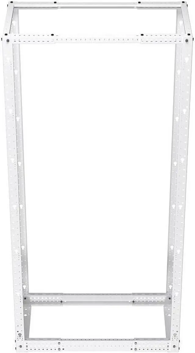 Alt view image 3 of 7 - NavePoint 45U Cold Rolled Steel 4-Post Open Frame, White