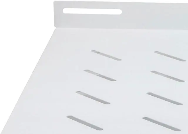 Alt view image 2 of 4 - NavePoint 19 Inch Cabinet Shelf 1U with 16"(420mm) Depth- RAL9003, Signal White