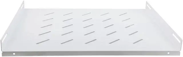 Alt view image 3 of 4 - NavePoint 19 Inch Cabinet Shelf 1U with 16"(420mm) Depth- RAL9003, Signal White