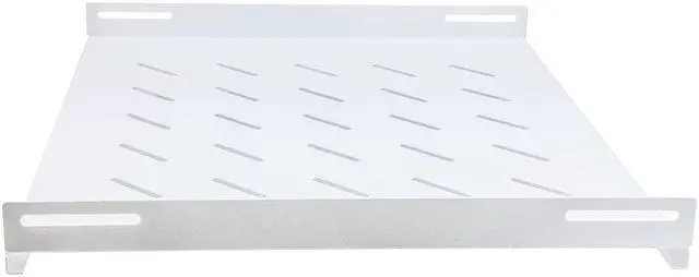 Alt view image 4 of 4 - NavePoint 19 Inch Cabinet Shelf 1U with 16"(420mm) Depth- RAL9003, Signal White