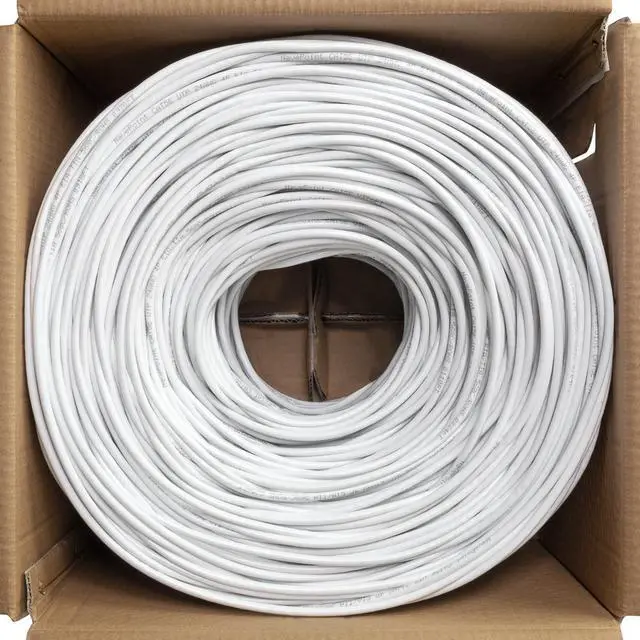 Alt view image 3 of 8 - NavePoint CAT5e 1000FT CCA UTP Cable Solid 24AWG White Network Ethernet LAN Bulk Wire RJ45