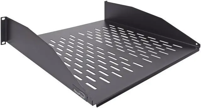 Main image of Navepoint 2U 19-Inch Universal Vented Rack Mount Cantilever Fixed Server Cabinet Shelf 16-Inches Deep Black