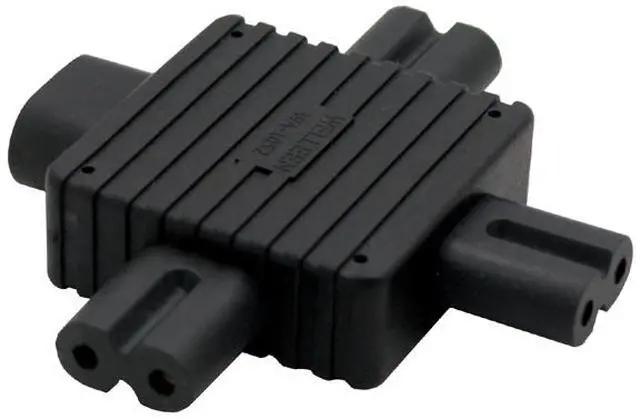 Alt view image 4 of 7 - 1 in 3 out IEC 320 C8 2 Pin Male to 3 x C7 Female Splitter AC Power Supply Adapter, IEC 320 Figure 8 C8 Male to 3X Female C7 Splitter Power Adapter for Power Supply 1 in 3 out