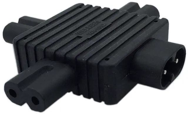 Alt view image 5 of 7 - 1 in 3 out IEC 320 C8 2 Pin Male to 3 x C7 Female Splitter AC Power Supply Adapter, IEC 320 Figure 8 C8 Male to 3X Female C7 Splitter Power Adapter for Power Supply 1 in 3 out