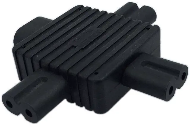 Alt view image 7 of 7 - 1 in 3 out IEC 320 C8 2 Pin Male to 3 x C7 Female Splitter AC Power Supply Adapter, IEC 320 Figure 8 C8 Male to 3X Female C7 Splitter Power Adapter for Power Supply 1 in 3 out
