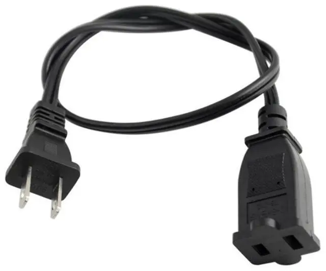 Alt view image 2 of 7 - (1.64ft/0.5m) US power extension cable cord US AC 2-Prong male/female power cable,USA Outlet Saver Power Extension Cord Cable 2-prong 2 Outlets for NEMA 5-15P to NEMA 5-15R,UL Certified(E365821)