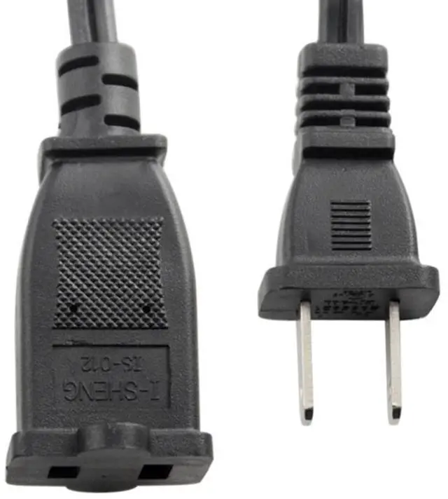 Alt view image 6 of 7 - (1.64ft/0.5m) US power extension cable cord US AC 2-Prong male/female power cable,USA Outlet Saver Power Extension Cord Cable 2-prong 2 Outlets for NEMA 5-15P to NEMA 5-15R,UL Certified(E365821)