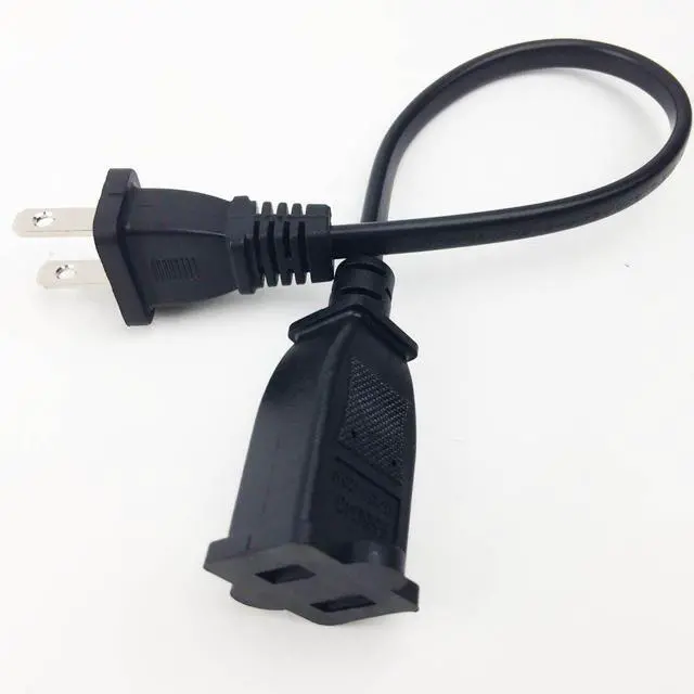 Alt view image 5 of 7 - (1.64ft/0.5m) US power extension cable cord US AC 2-Prong male/female power cable,USA Outlet Saver Power Extension Cord Cable 2-prong 2 Outlets for NEMA 5-15P to NEMA 5-15R,UL Certified(E365821)