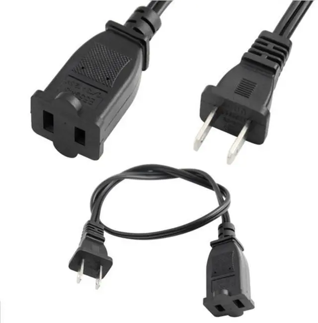 Main image of (1.64ft/0.5m) US power extension cable cord US AC 2-Prong male/female power cable,USA Outlet Saver Power Extension Cord Cable 2-prong 2 Outlets for NEMA 5-15P to NEMA 5-15R,UL Certified(E365821)