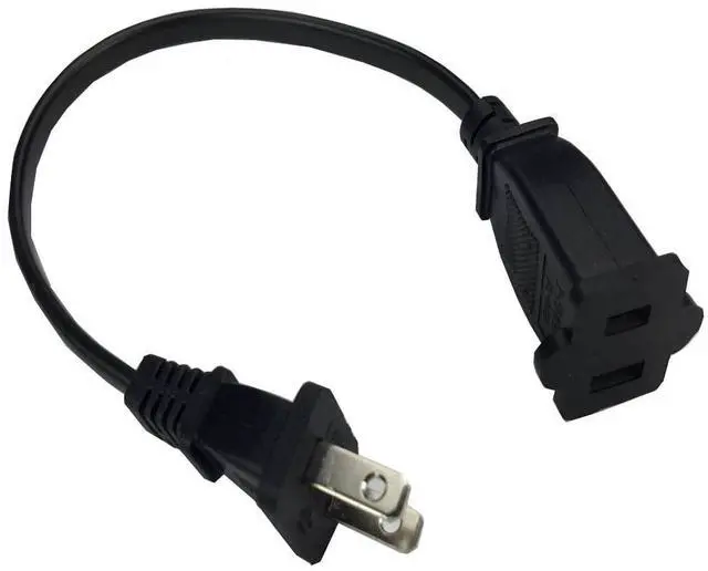 Alt view image 7 of 7 - (1.64ft/0.5m) US power extension cable cord US AC 2-Prong male/female power cable,USA Outlet Saver Power Extension Cord Cable 2-prong 2 Outlets for NEMA 5-15P to NEMA 5-15R,UL Certified(E365821)