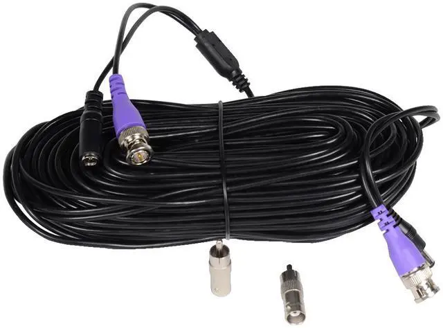 Alt view image 2 of 8 - VideoSecu 4 Pack 50 Feet Video Power Extension Cable Pre-made All-in-One Wire Cord for CCTV DVR Surveillance System HD Security Camera AHD, CVI, TVI HD Analog Camera with Free BNC RCA Connectors Bui