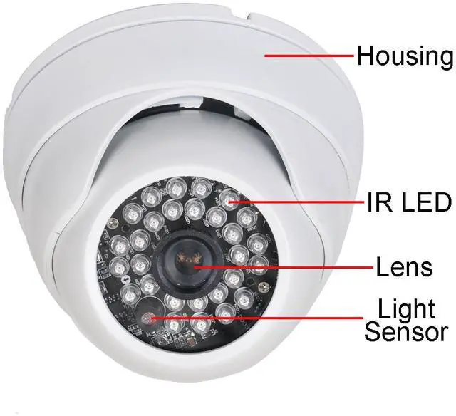 Alt view image 3 of 6 - VideoSecu 4x Outdoor Built-in 1/3 inch SONY Effio CCD IR Day Night Vision Security Camera 600TVL Wide Angle Weatherproof with 4 Cables and Adapters BT0