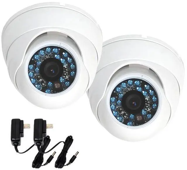 Main image of VideoSecu 2x Outdoor Built-in 1/3 inch CCD Infrared Day Night Vision 480TVL Dome Security Camera CCTV Surveillance 20 Infrared LEDs Wide Angle Lens with 2 Power Supply BO6