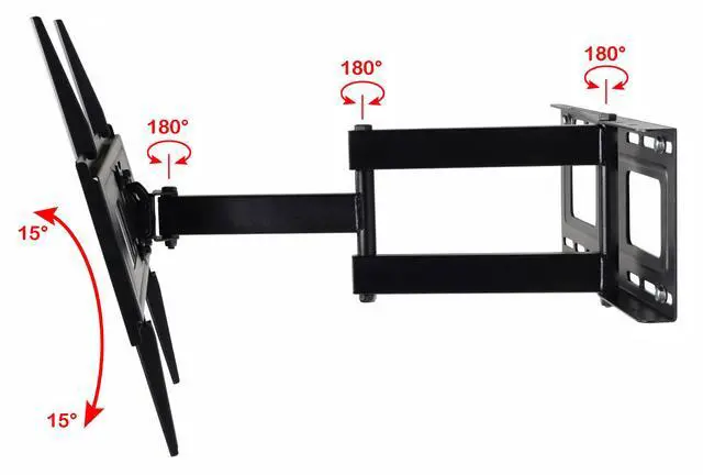 Alt view image 5 of 13 - VideoSecu Articulating Full Motion TV Wall Mount for most 32" - 60" LED LCD OLED HDTV Plasma Flat Screen with Max VESA 600x400mm, Swivel Tilt Extension Arm TV Mount Bracket BR5