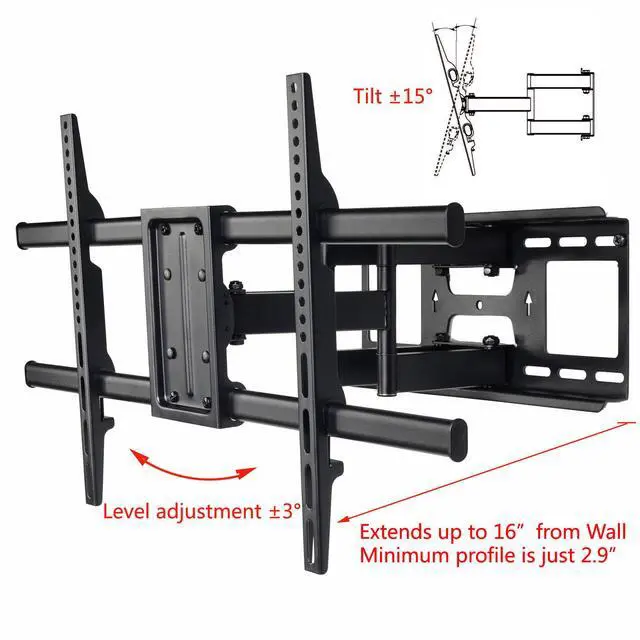 Alt view image 4 of 14 - VideoSecu Heavy Duty Full Motion Tilt Swivel Extend TV Wall Mount for most 40-70" Sony Samsung LG Panasonic Vizio Sharp LCD LED Plasma HDTV with VESA 700x400/ 684x400/ 600x400mm, loading 125lbs AW8