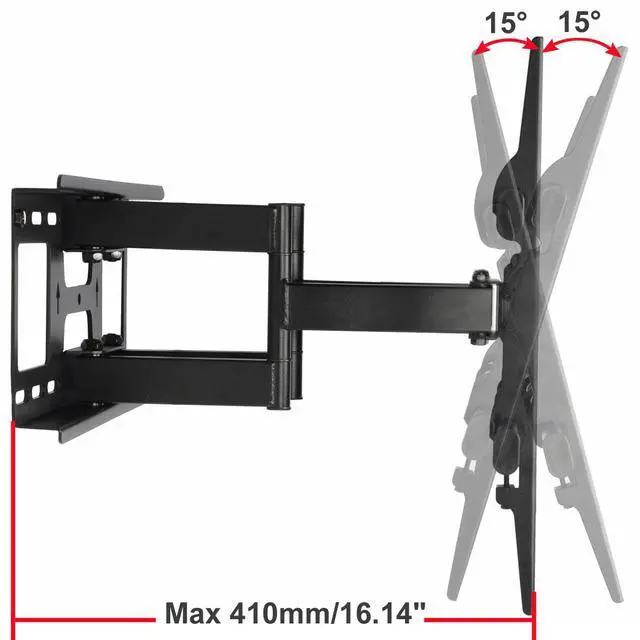 Alt view image 6 of 14 - VideoSecu Heavy Duty Full Motion Tilt Swivel Extend TV Wall Mount for most 40-70" Sony Samsung LG Panasonic Vizio Sharp LCD LED Plasma HDTV with VESA 700x400/ 684x400/ 600x400mm, loading 125lbs AW8