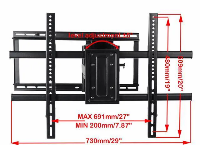 Alt view image 7 of 14 - VideoSecu Heavy Duty Full Motion Tilt Swivel Extend TV Wall Mount for most 40-88" Sony Samsung LG Panasonic Vizio Sharp LCD LED Plasma HDTV with VESA 684x400/ 600x400mm/ 400x400, loading 135lbs bn5