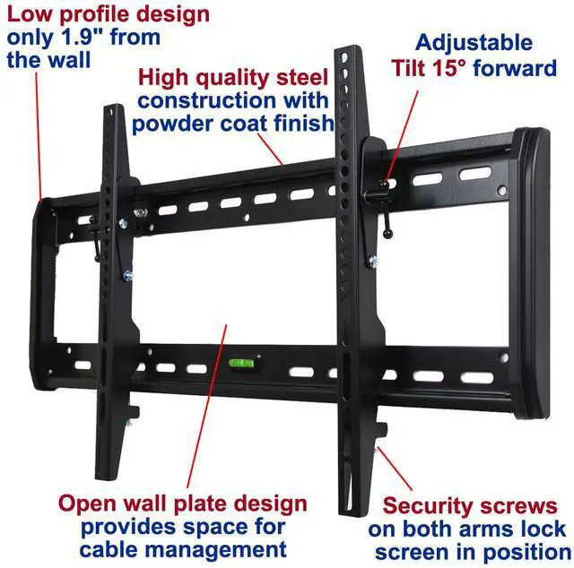Alt view image 3 of 8 - VideoSecu Tilt TV Wall Mount Bracket for Most 32"- 75" Samsung, Sony, Vizio, LG, Sharp LCD LED Plasma HDTV Flat Panel Screen with VESA 200x100, 200x200, 400x400 to 600x400mm BXE