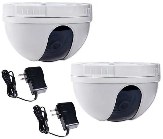 Main image of VideoSecu 2 Pack Security Camera CCD Wide Angle Lens 420TVL Video Surveillance with 2 Pack Security Camera Power Supply and Warning Decal Stickers for CCTV Security Surveillance DVR System BLU