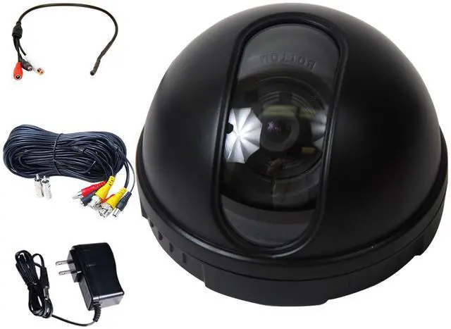 Main image of VideoSecu Dome Indoor Security Camera Built-in Sony CCD 480TVL 3.6mm Wide Angle Lens with Power Supply, Cable and Audio Microphone for CCTV Home Surveillance DVR System 1VM
