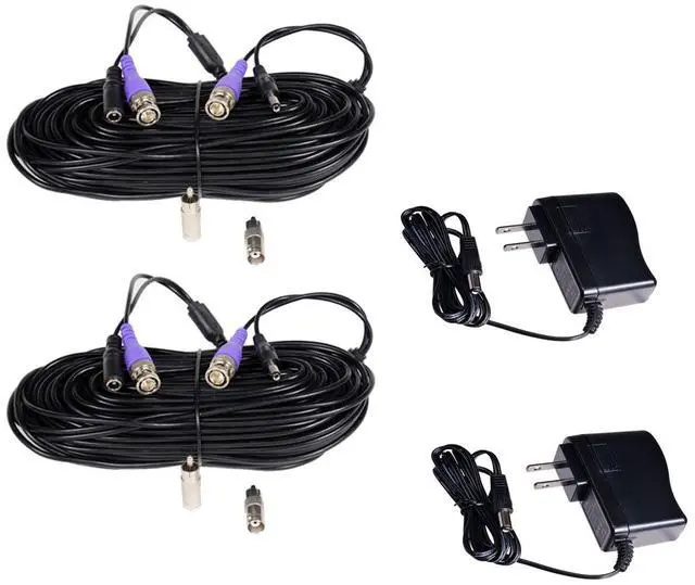Main image of VideoSec 2x 100ft HD Security Camera BNC Video Power Cable Pre-made All-in-One Wire Cord with 2 Power for CCTV DVR Surveillance System HD Security Camera 960P/720P, AHD, CVI, TVI and Analog Camera CGK