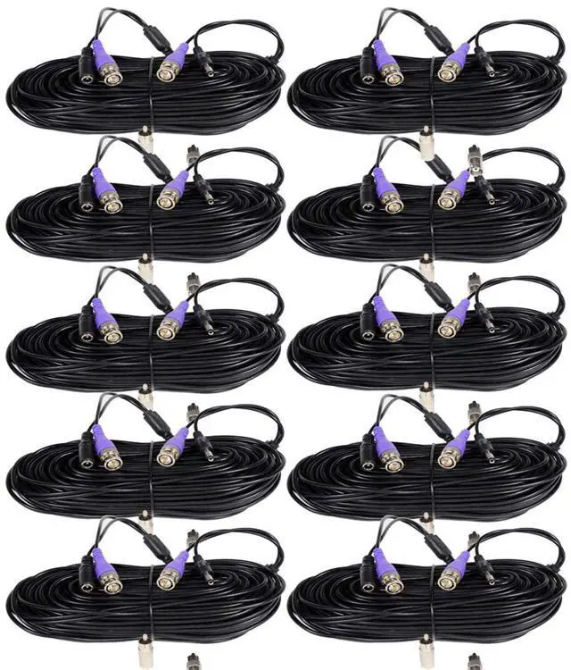 Main image of VideoSecu CCTV Surveillance 10x 100ft Video Power Cable for AHD HD-CVI HD-TVI HD Analog Security Camera with Free BNC RCA Connectors b9t