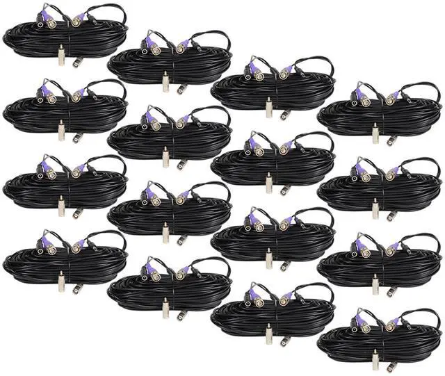 Main image of VideoSecu 16 Pack Video Power Extension Cable 100 Feet Pre-made All-in-One Wire Cord for CCTV DVR Surveillance System HD Security Camera AHD, CVI, TVI HD Analog Camera CKX