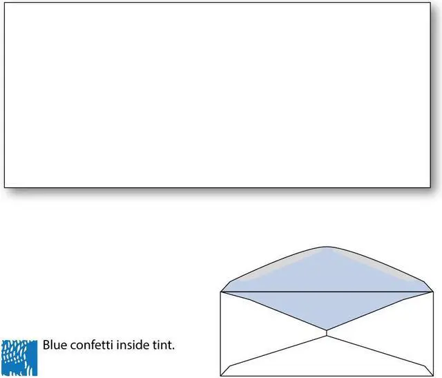 Main image of #9 Commercial Envelopes with Blue Confetti Tint, Side Seam, White Wove, 24lb. 3-7/8" x 8-7/8". - Carton of 2500